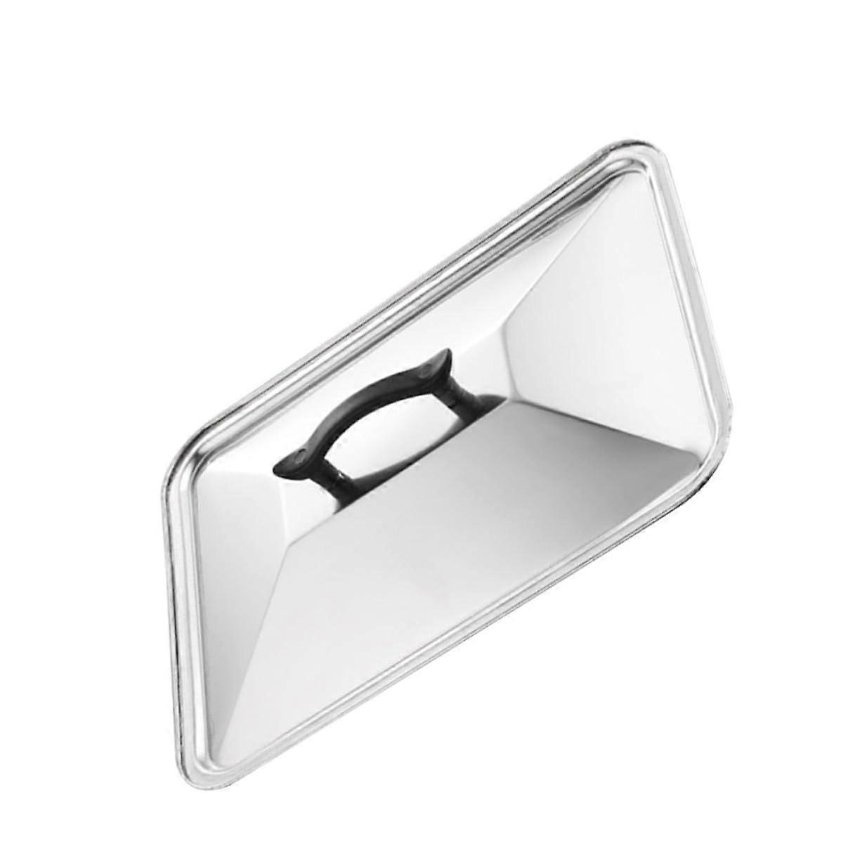 Stainless Steel Pot Lid with Handle, Rectangular Cooking Splash Guard for Home and Restaurant