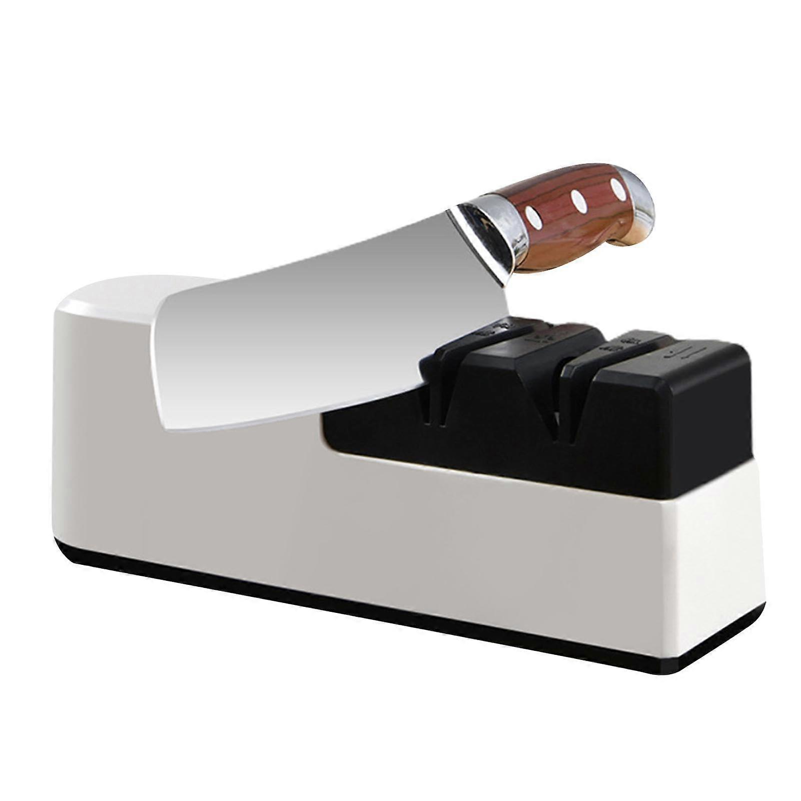 USB Rechargeable Electric Knife and Scissors Sharpener with 4 Stage Automatic Precision Sharpening