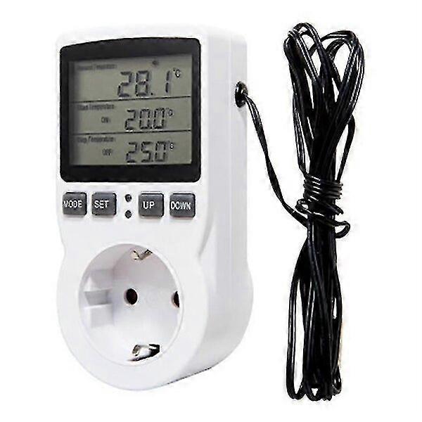 Digital Temperature Controller Socket, 16A 220V, -40~120°C, Greenhouse Temperature Control Switch