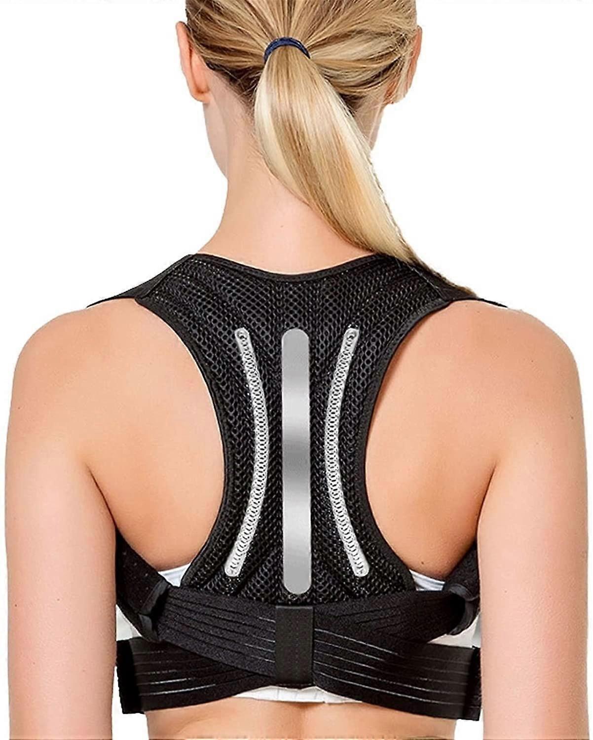 Posture Corrector Full Back Support with Neck Strap Adjustable Back Brace for Men and Women Medium Large