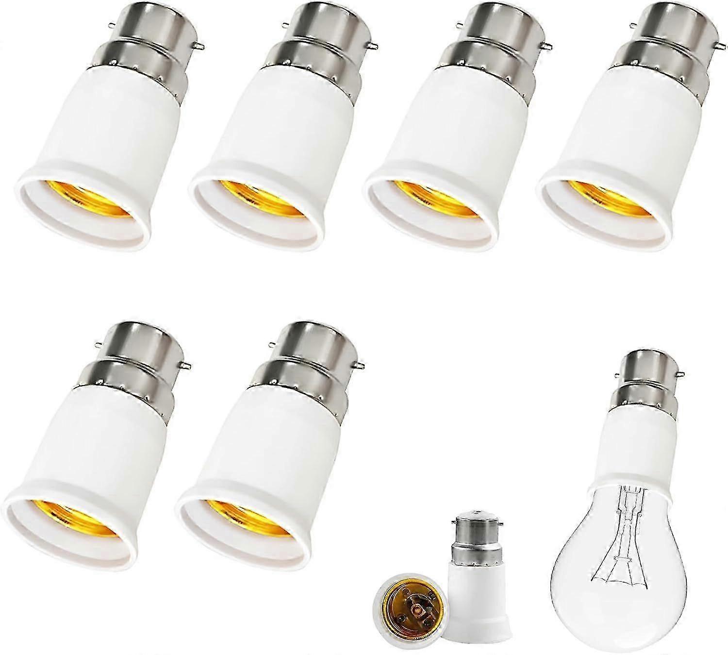 B22 to E27 Converter 0-250V Universal 6-Piece Set Living Room CFL Bulb Socket Conversion Accessory