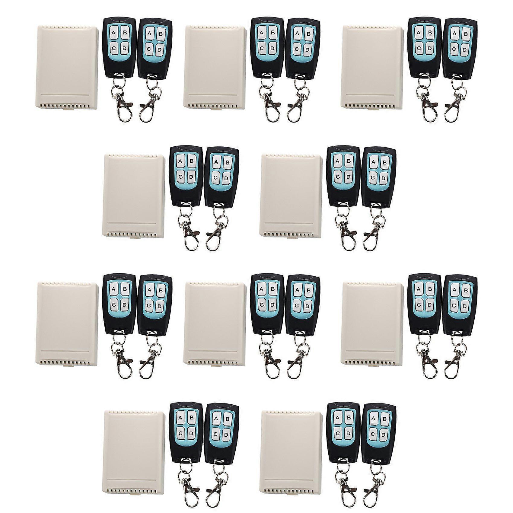 10X DC 12V 4 Channel 200M Wireless RF Remote Control Switch 2 Transmitter + Receiver
