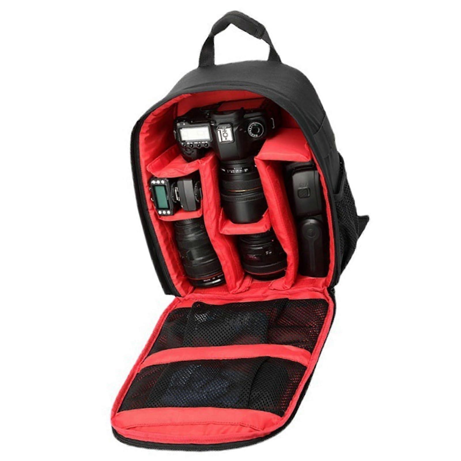 Waterproof DSLR Camera Backpack with Shockproof Padding for Outdoor Photography Hiking Red