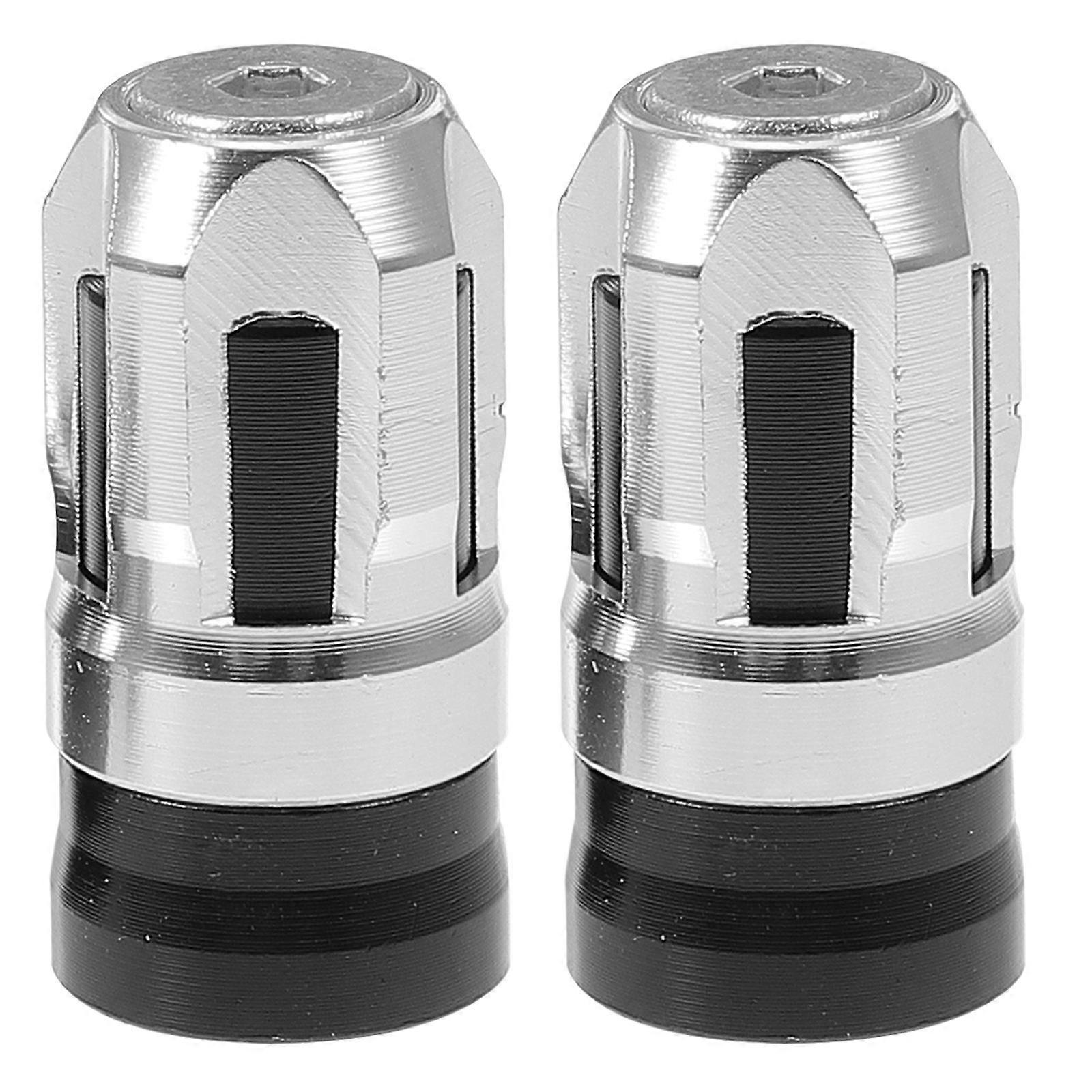 Silver Tire Caps Stem Covers for Stable Seal and Dustproof 2Pcs