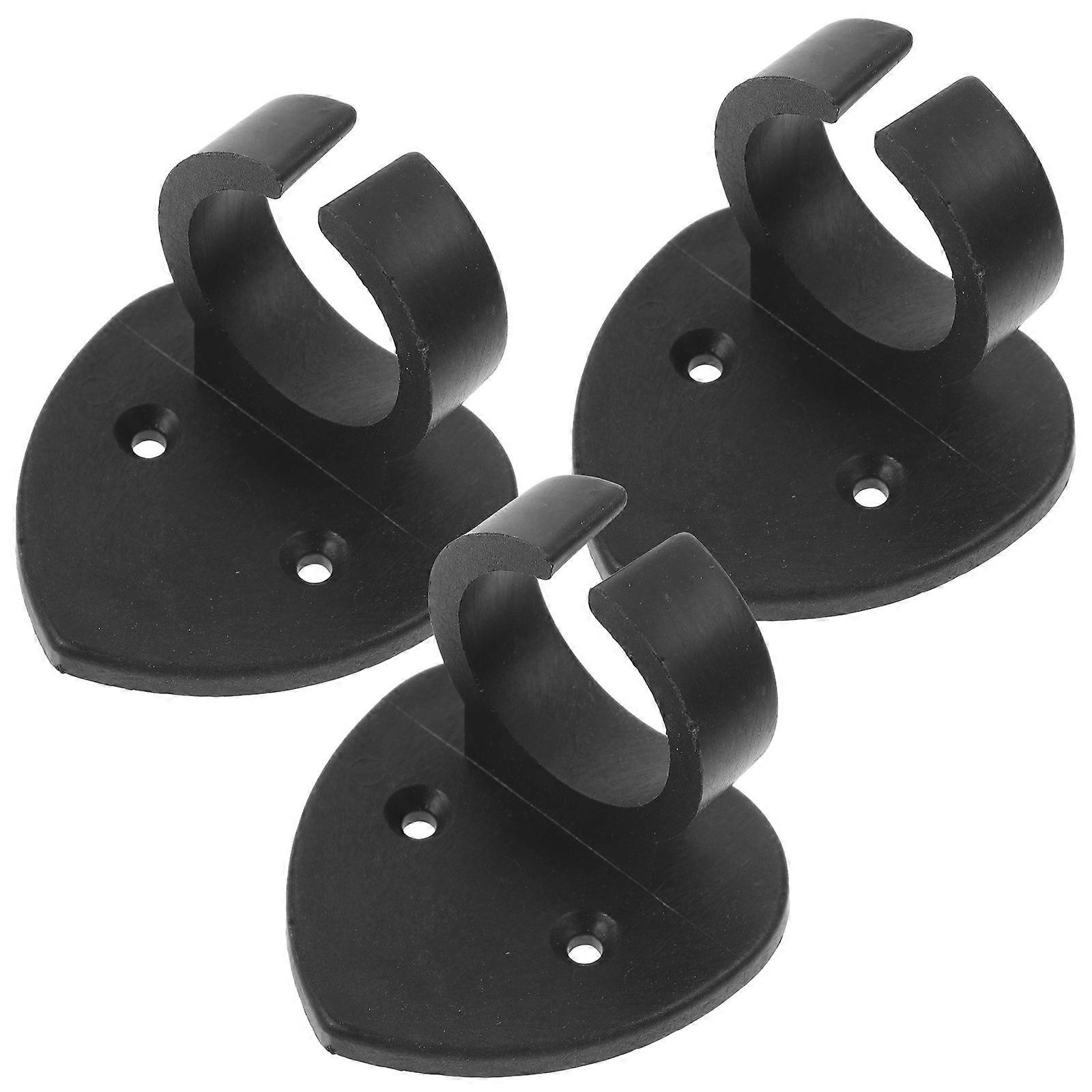 Adhesive Microphone Clip 3Pcs for Stage Show Microphone Holders Black Plastic