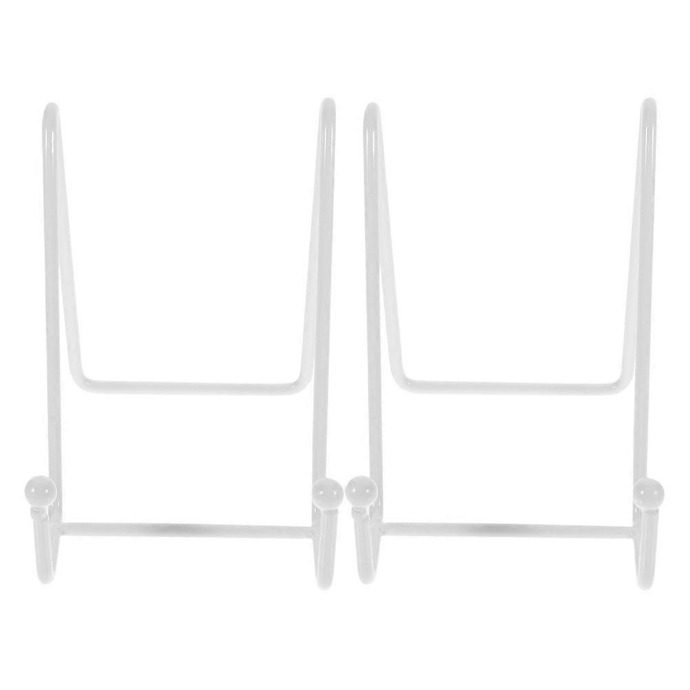 Tabletop Picture Easel Stand Iron Plate Holder for Display 8Pcs White