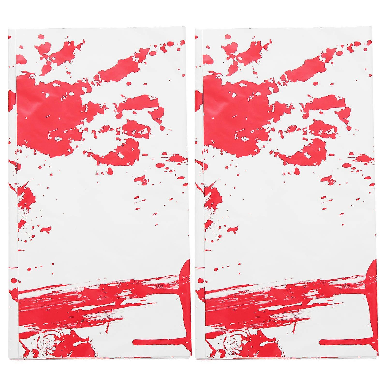 Handprint Tablecloth Halloween Decoration for Table Use 2Pcs White Polyester