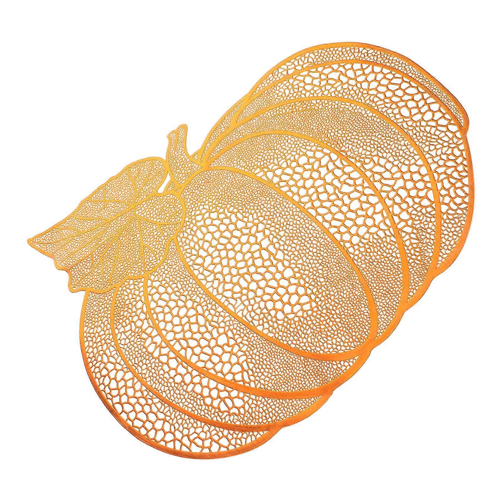 Waterproof Pumpkin Shaped Placemats for Dining Table Orange Nordic Style