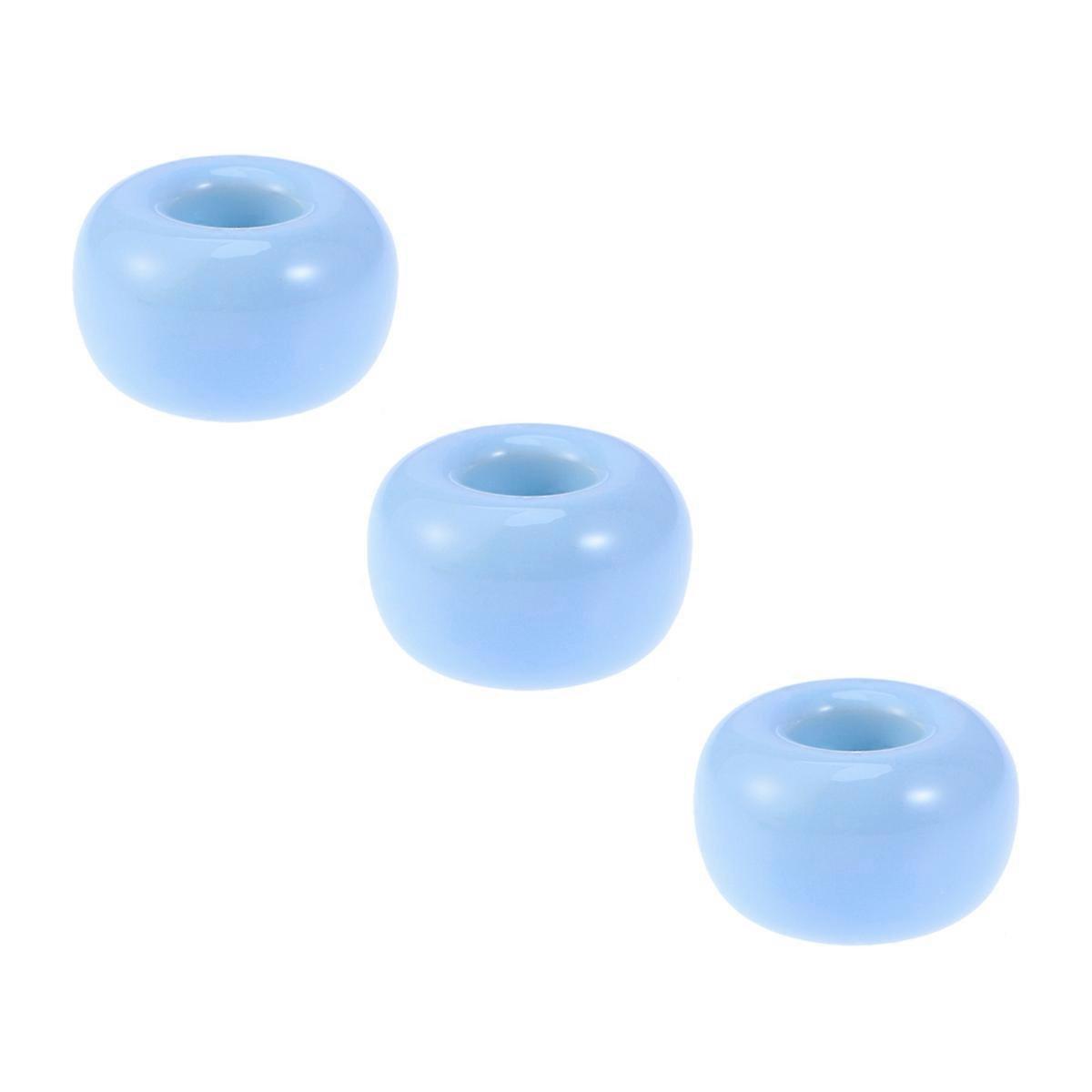 Ceramics Toothbrush Stand for Storage Use 3Pcs Sky-Blue Round Base
