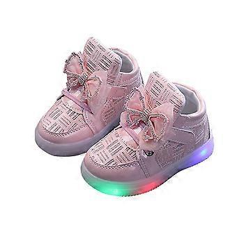 Scarpe da ginnastica per bambine, con luci a LED, scarpe sportive da corsa, scarpe sportive luminose, rosa-1
