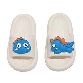 Boys Girls Slippers Summer Comfortable Cartoon Dinosaur Open Toe Non- Shoes Child Stylish Shower Flip Flops,Blue,5.5-6 Years