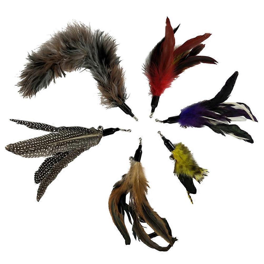 Cat Teaser Feather Refill for Toy 6Pcs Replacement Heads