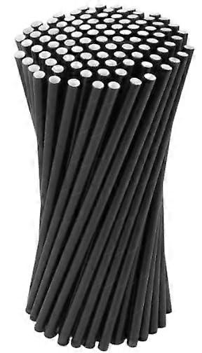 500 Black Paper Drinking Straws 8 Inch Biodegradable Eco Friendly Bulk Pack