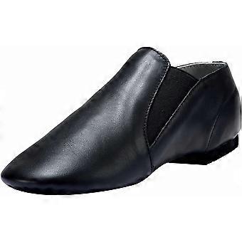 Chaussure de jazz en cuir à enfiler avec élastiques (Grand enfant/Petit enfant/Bébé)
