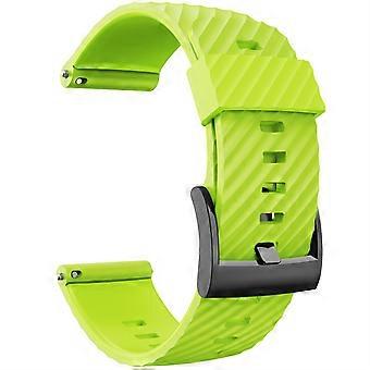Watch Band Replacement 24mm Soft Silicone Strap Green Sport Wristband for Suunto 7 D5 9 Spartan HR Baro