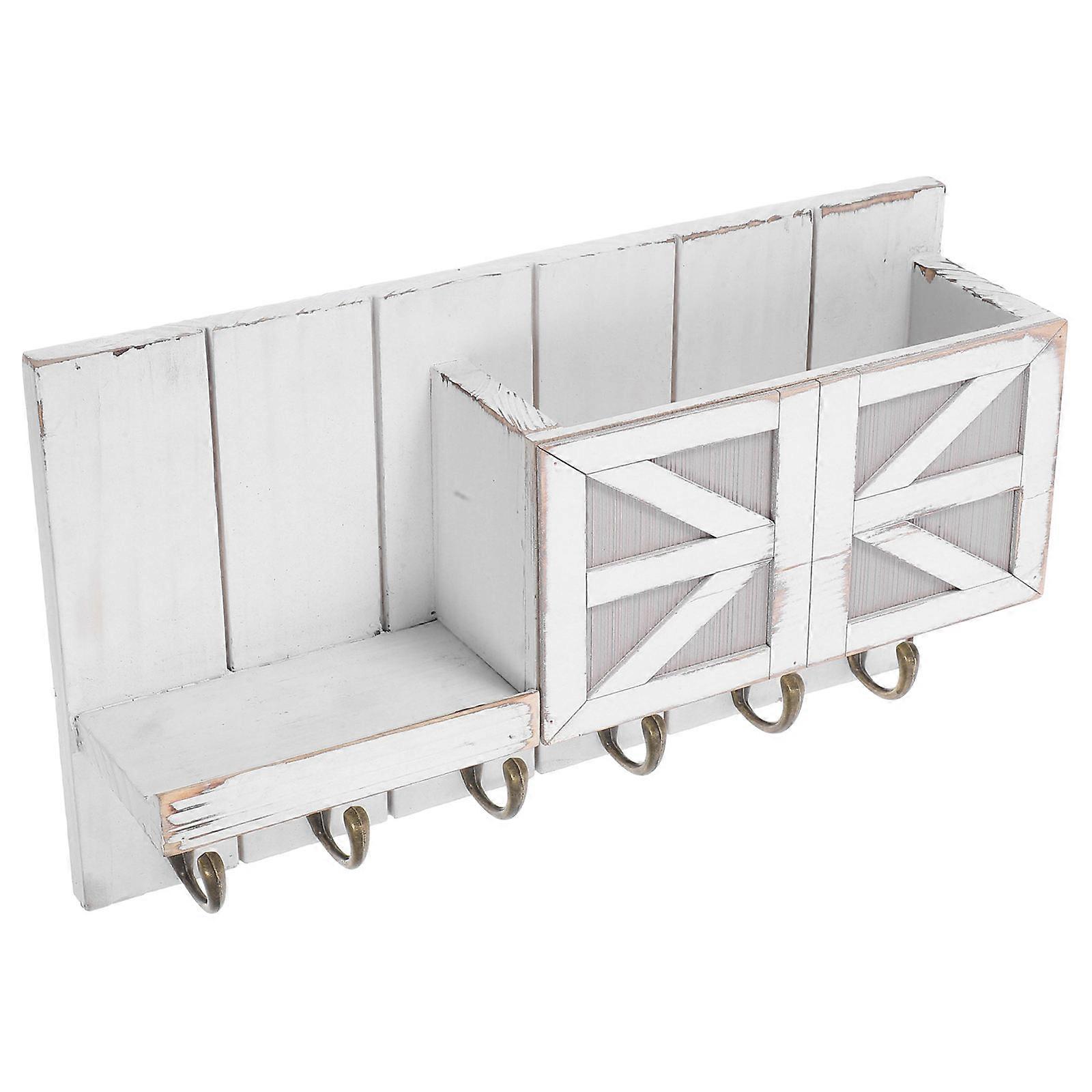 Wall Mounted Storage Rack with Coat Hooks -
