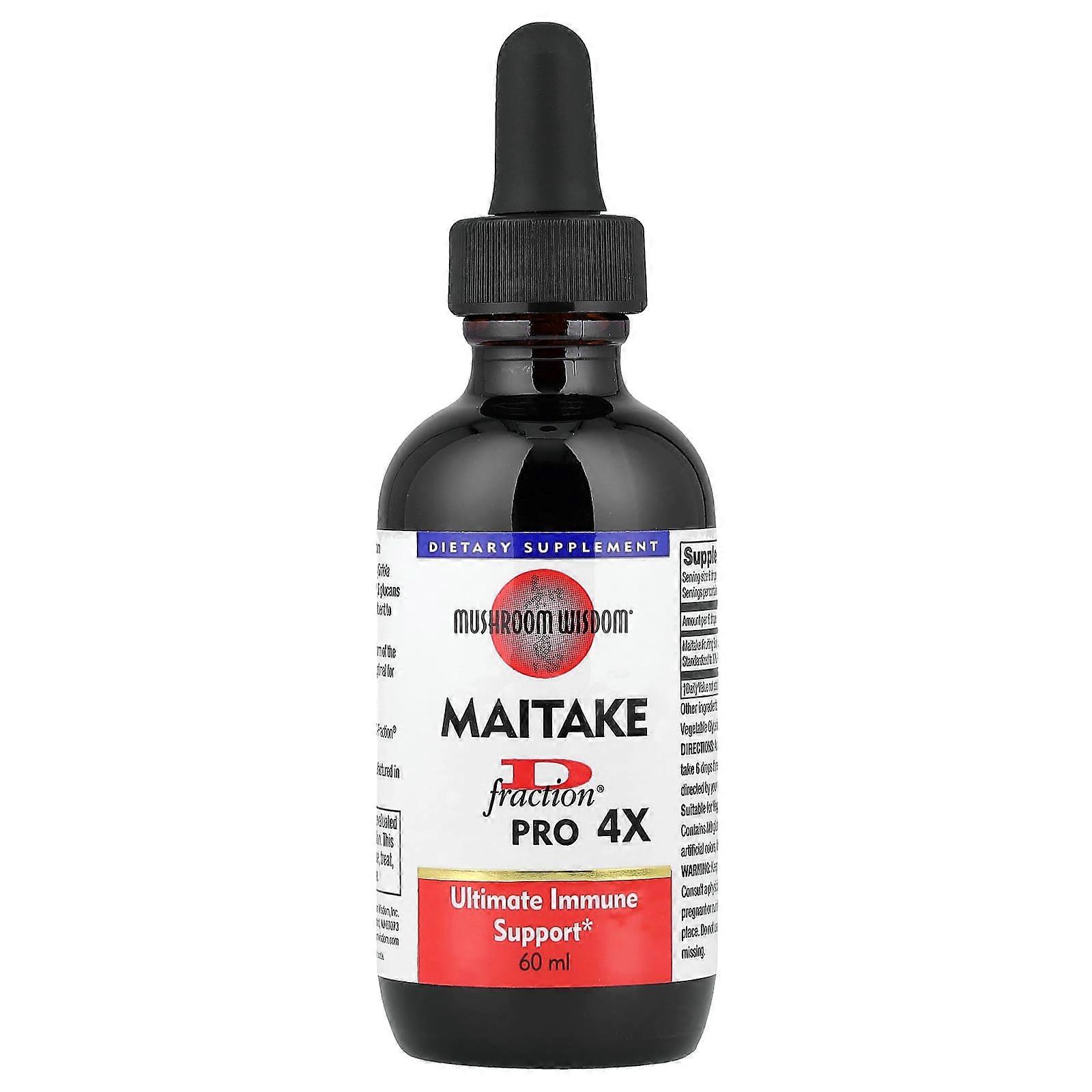Mushroom Wisdom, Maitake D-Fraction, Pro 4X, 60 ml