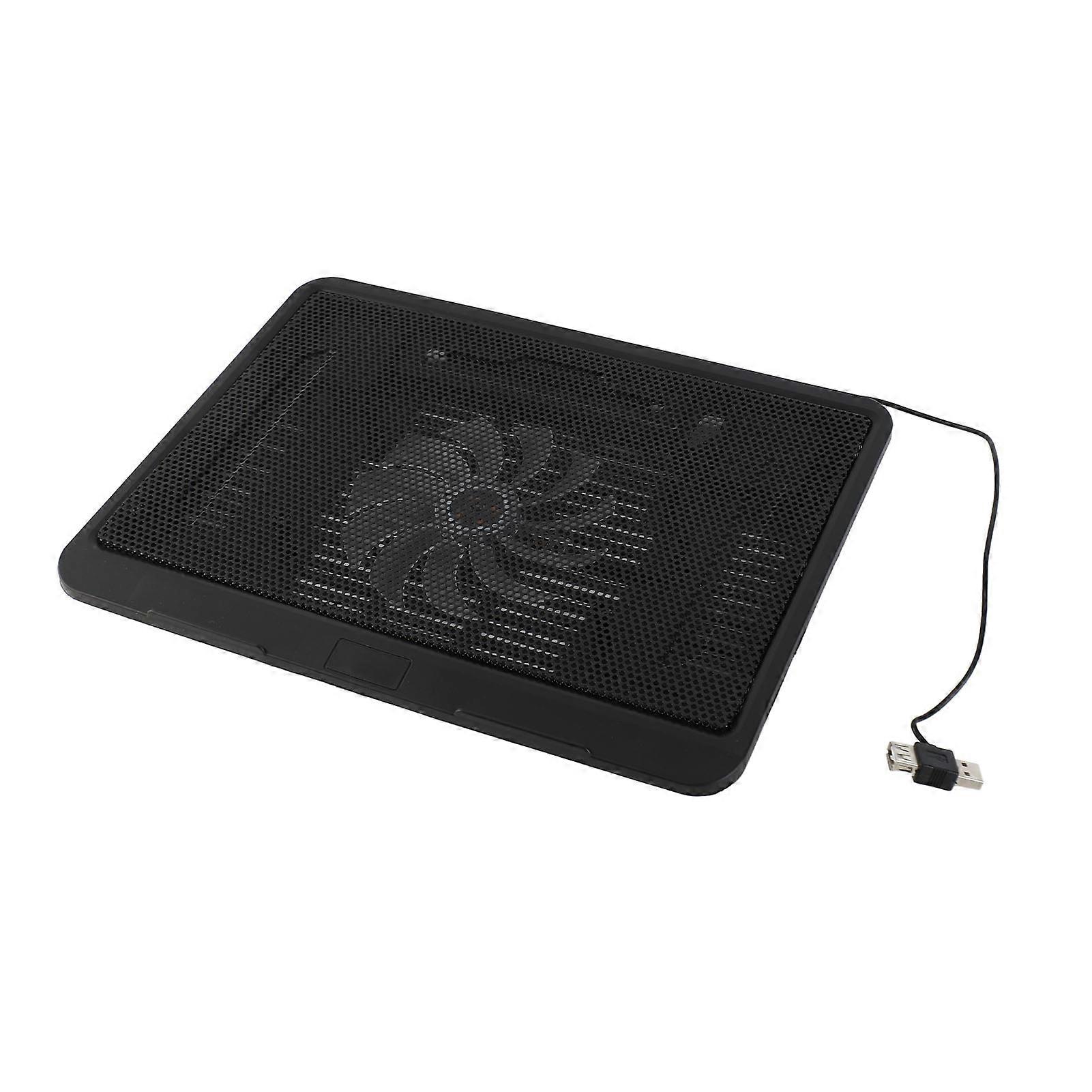 Base de resfriamento para notebook com ventilador grande e suporte USB, compatível com notebooks de até 14 polegadas.