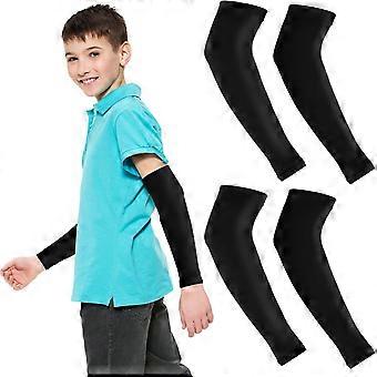 2 Paar UV-Sonnenschutz-Armstulpen für Kinder, Basketball-Armstulpen für Jungen und Mädchen