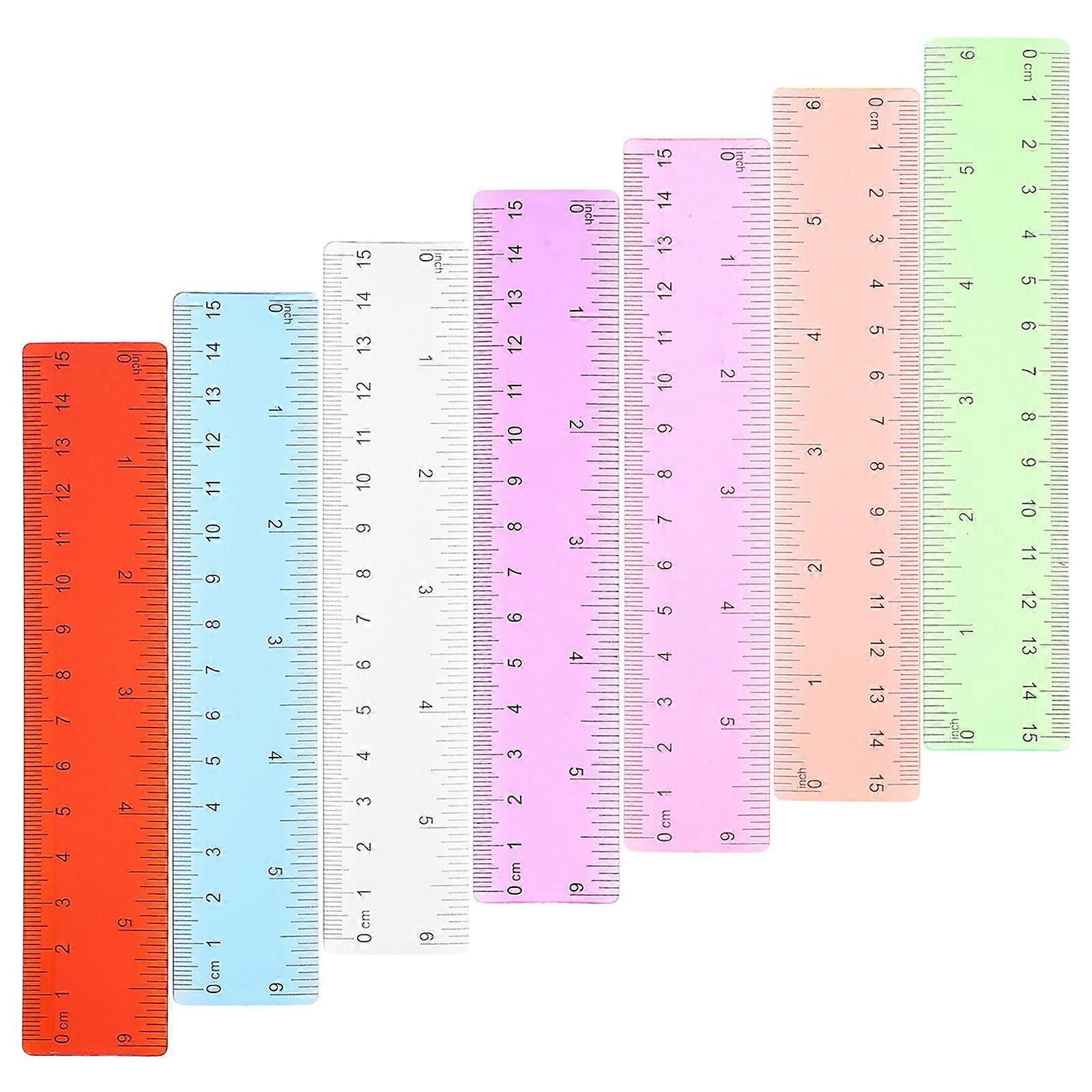 Transparent Colorful Ruler Measuring Kit for Measuring 14Pcs Math Class Tools