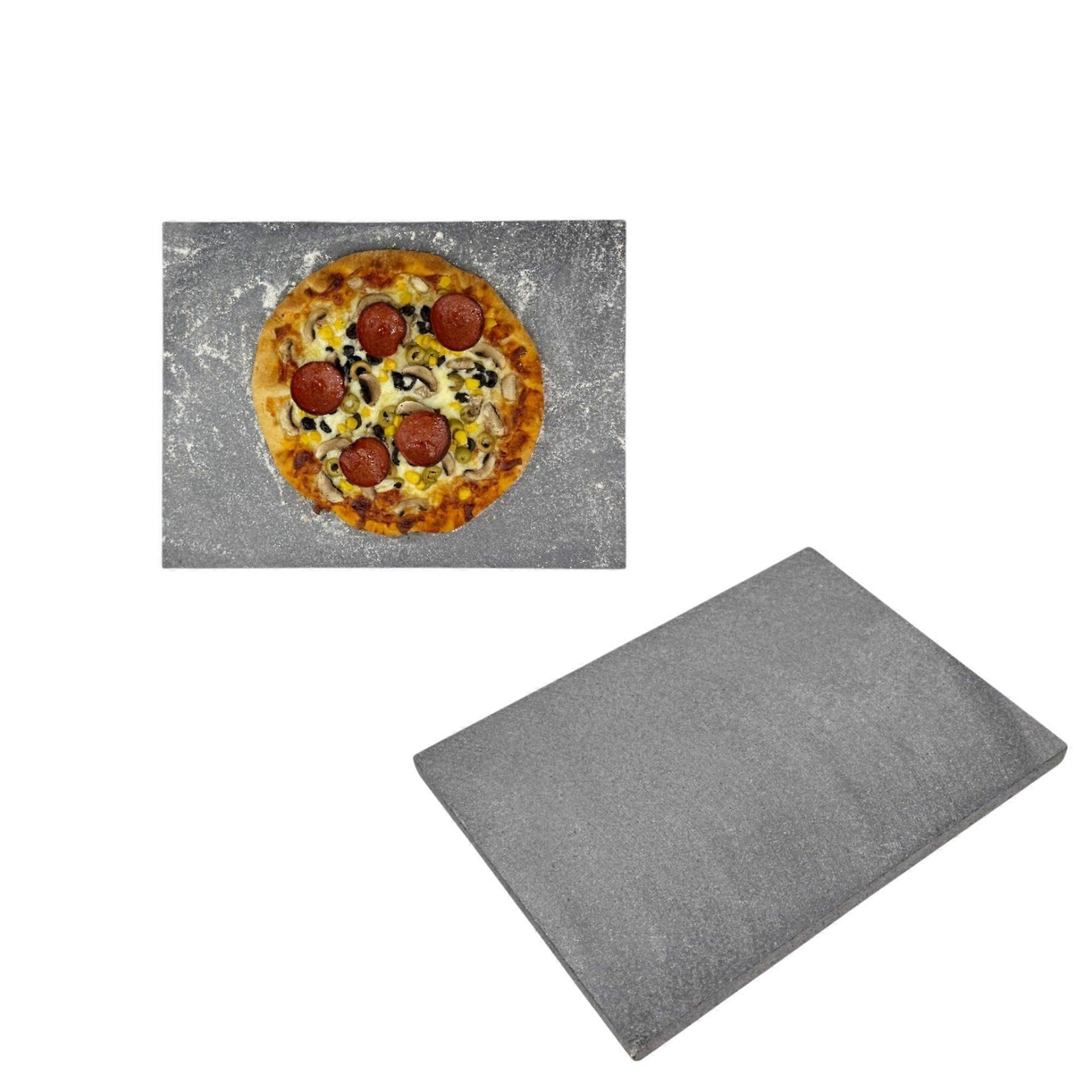 Pizza Baking Stone - Rectangular. Multi-purpose Lava Stone For Oven & Bbq. Serving Stone.