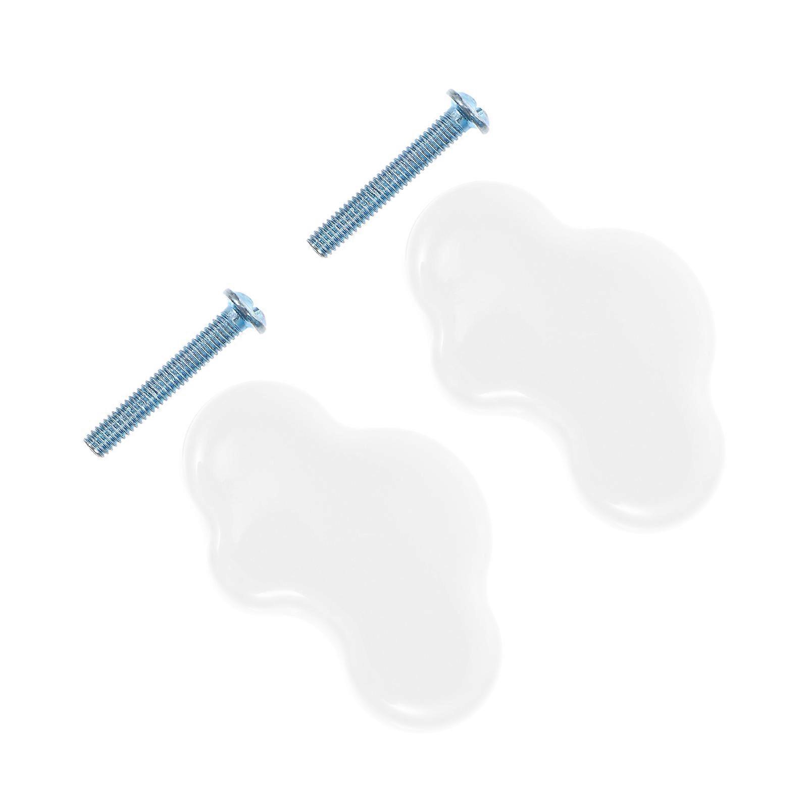 1 Set Ceramic Cloud Shaped Handles Drawer Knobs Cartoon Wardrobe Handles