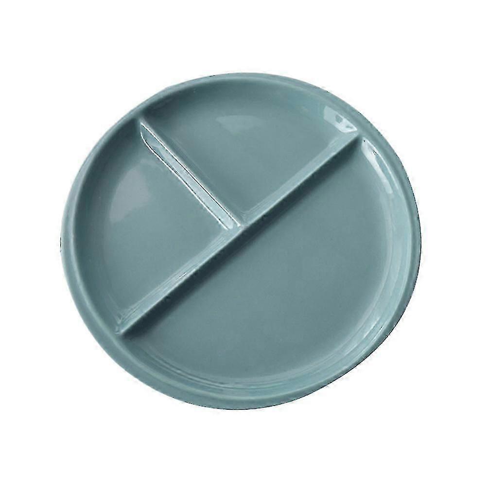 Beige Bone China Plate for Quick Lunch with Three Compartments