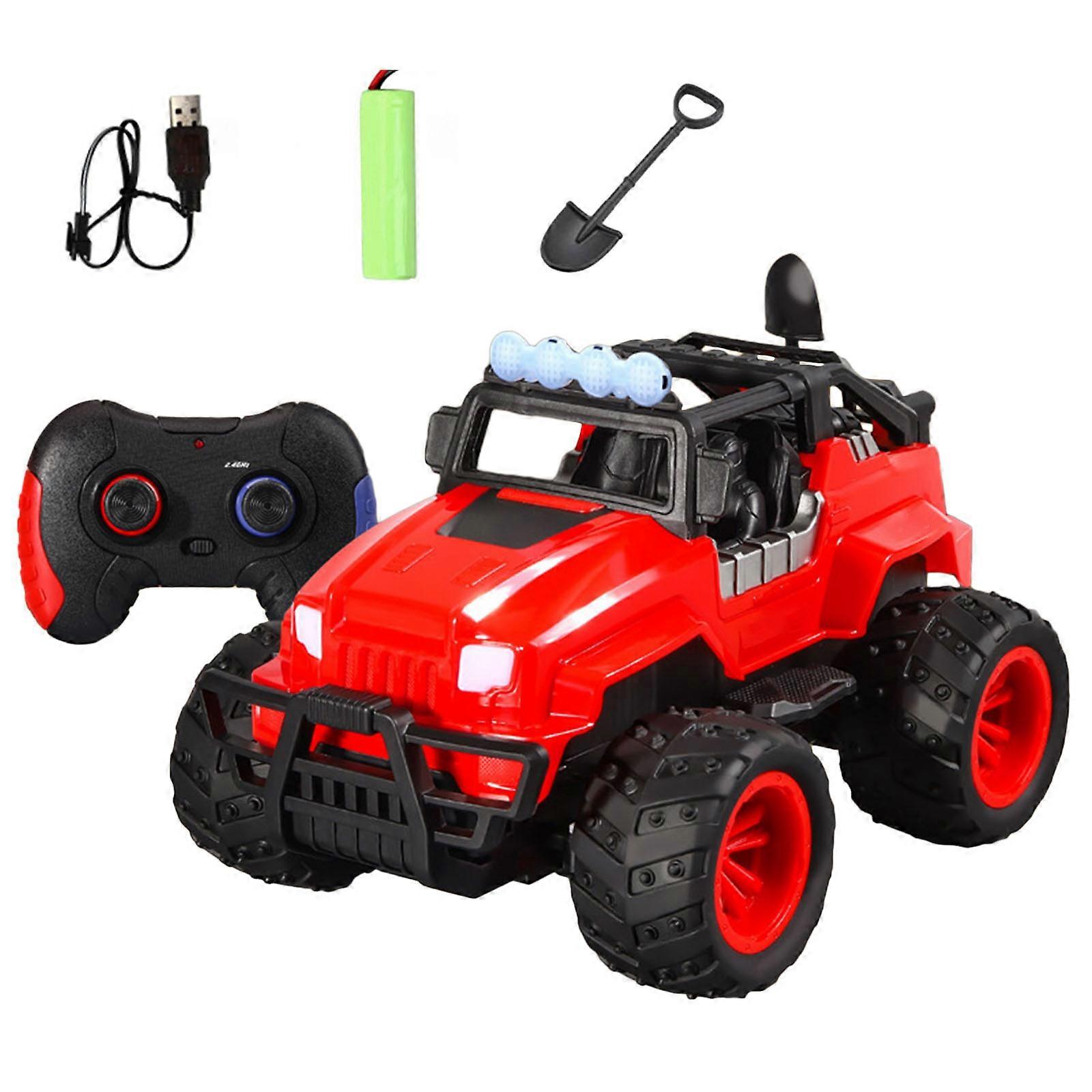 Véhicule télécommandé à quatre roues, modèle SUV tout-terrain pour enfants de 5 à 12 ans, rouge.