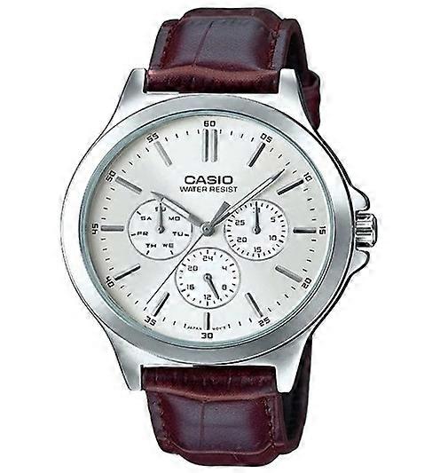 CASIO COLLECTION MULTIFUNCTION SILVER, Leather