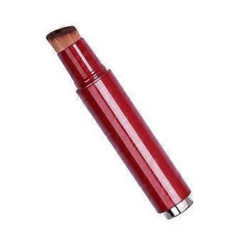 Rød bærbar Liquid Foundation kosmetiske børster Plasthåndtak Sminkebørster Multifunksjonell Foundation Brush Makeup Verktøy med lokk