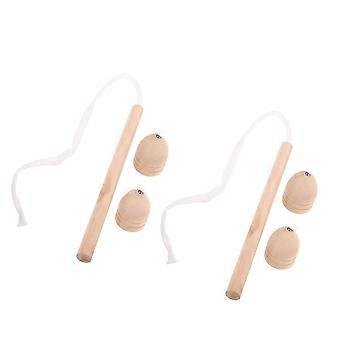 2 Sätze Holz Gyro Spielzeug Chinesische traditionelle Gyroskope Drehbare Kreisel Und Peitsche Lustige Holz Drehkreisel Chinesisches traditionelles Spielzeug Holz Gyro