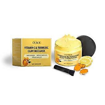 Vitamin C Turmeric Mud Mask, Softens, Brightens, Nourishes, Moisturizes, Locks in Moisture, 120g for Facial Skin