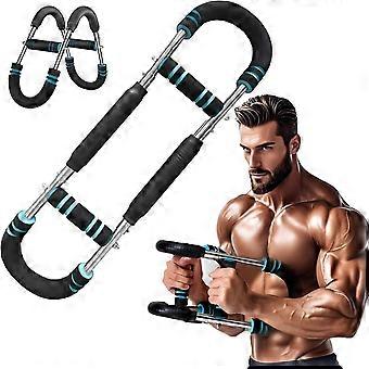 Arm Twister Trainer, Multi-Muscle Group Strength Bar with 3 Resistance Levels, Leather-Wrapped Metal, Non-Slip Foam Handles, Detachable for Home Gym