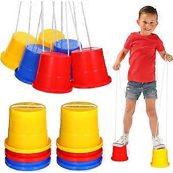 3 Pairs Bucket Stilts - Plastic Walking Cups for Balance & Coordination  Outdoor Garden Games & Indoor Sensory Play  Toddler Child Fitness Training Se