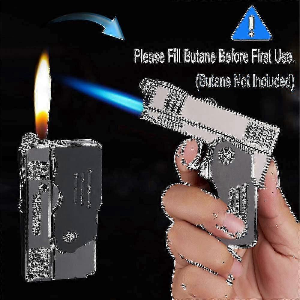 Torch Lighter with Soft/Jet Flame, Refillable Butane, Lockable, Foldable for Tobacco