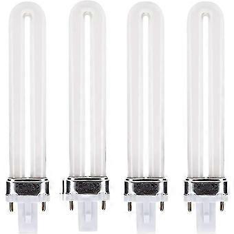 Cisea 9w Uv Lamp For Gel Nail Dryer, G23 Base, For 9w Or 36w Nail Dryer Lamp, U Tube Uva 365nm, Uv Lamp For Nail Salon Manicure, 4 Pack
