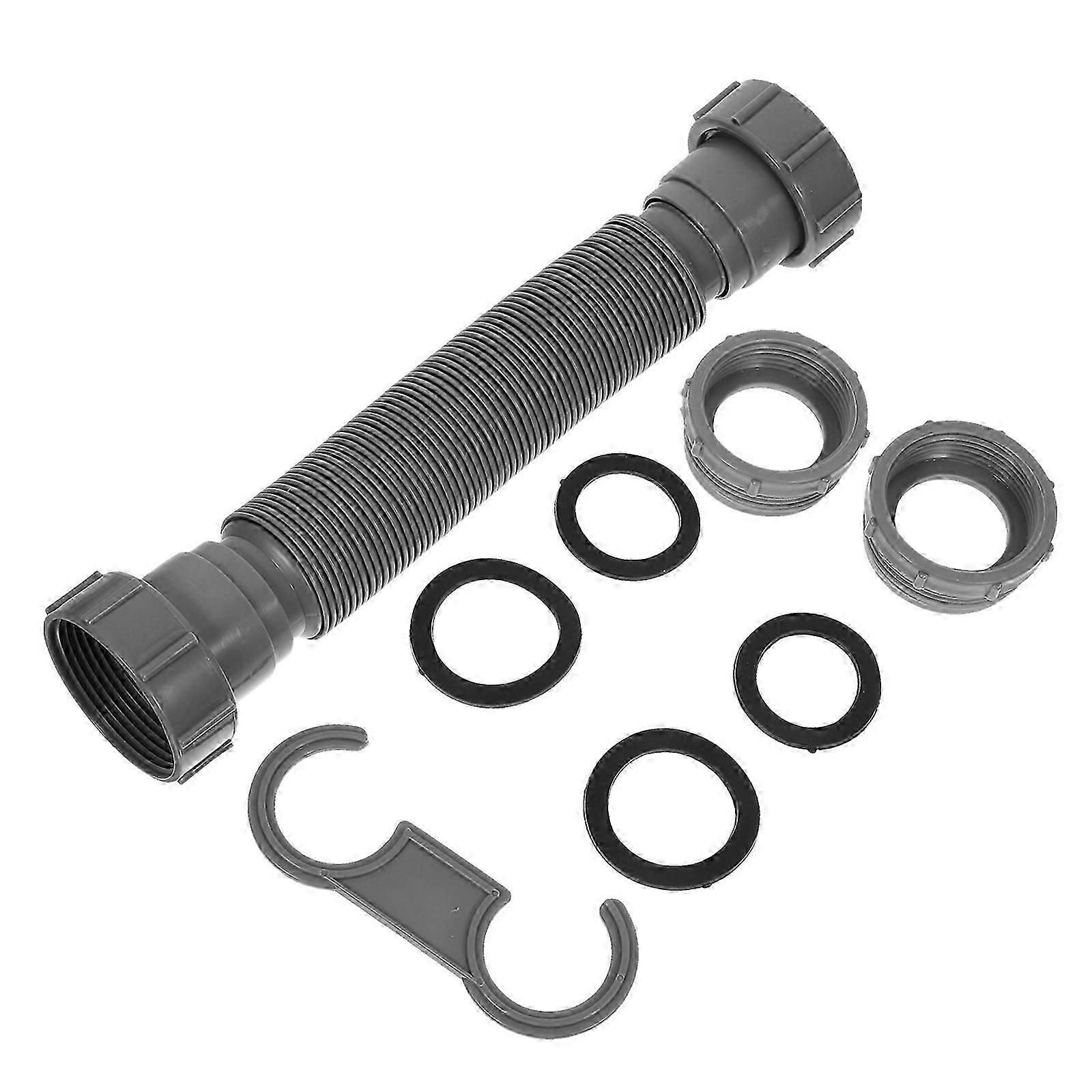 Flexible Kitchen Sink Drain Pipe Kit Double Head Design for Kitchen 3Sets
