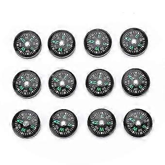 20mm 12pcs Mini Pocket Oil Filled Compass for Hiking Camping Outdoor Activities Accessory