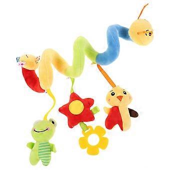 Stroller Crib Toy Plush Hanging Spiral Activity Pram Crib Toy Squeaky Toy Spiral Hanging Stroller Toy Cartoon Toy for Stroller