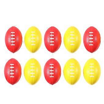 PU Sponge Rugby Ball Elastic for Playing 10Pcs Solid Color Toys