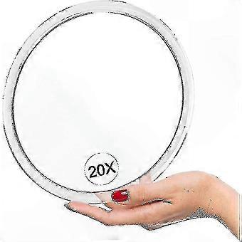 16.2cm Round 20x Magnification Suction Cup Mirror compatible with Makeup and Hair Removal