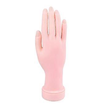 Nail Tips Insertable Model for Manicure Practice 2Pcs Pink Fake Hand Model