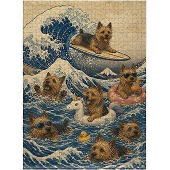 Australian Terriers Off Kanagawa Jigsaw Puzzle - Adorable Edition of the Classic Art SQZ060