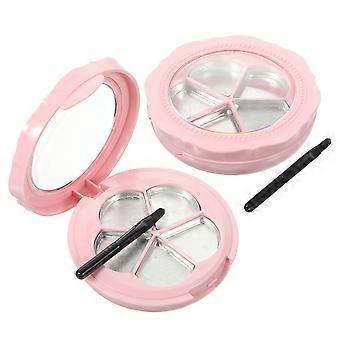 Caja para sombras de ojos, 2 juegos, estuche de maquillaje de plástico recargable con brocha.