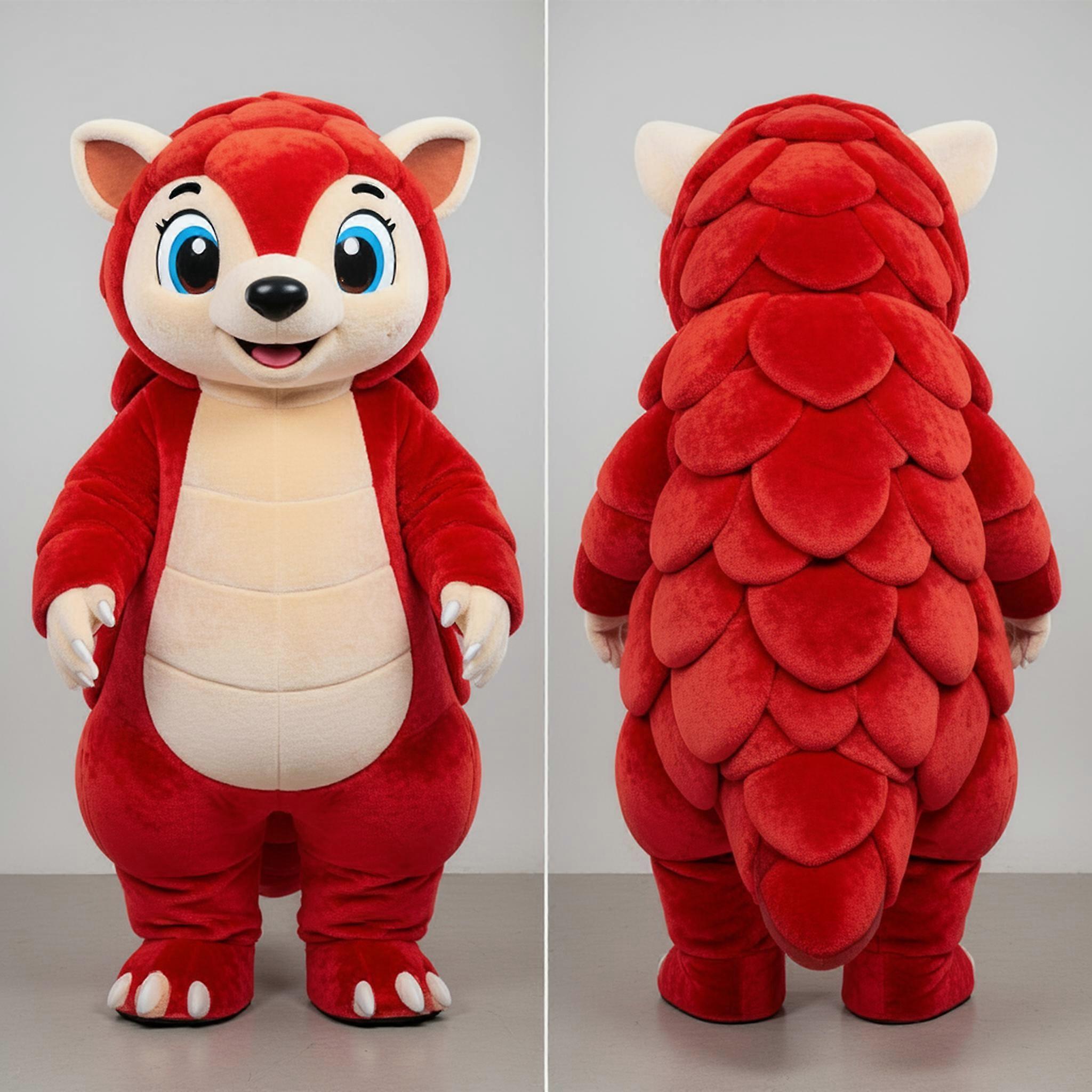 MASTICOT Crimson Red Scaled Pangolin Mascot
