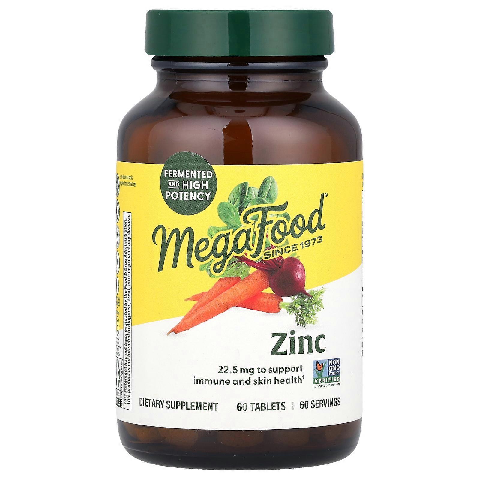 MegaFood, Zinc, 22.5 mg, 60 Tablets