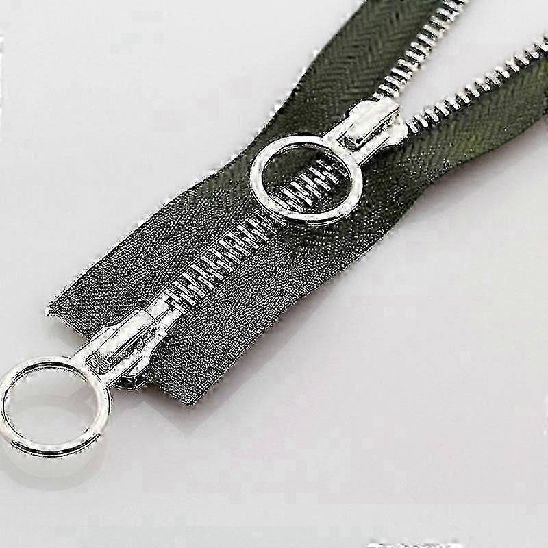 Zinc Alloy Double Slider Round Ring Zipper