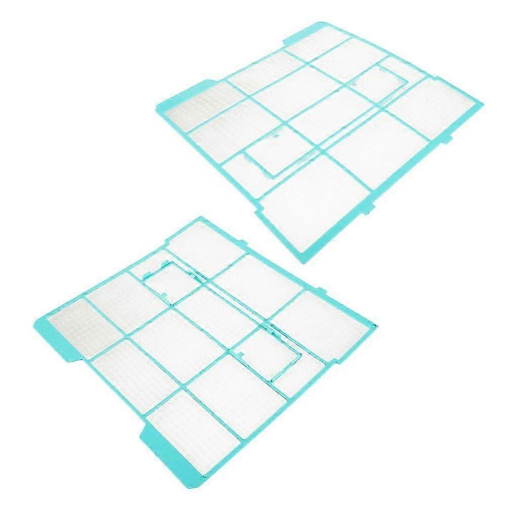 Air Conditioner Filter Mesh Sky-Blue Plastic Replacement for Grime Prevention 2Pcs