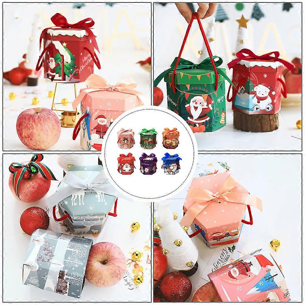 Candy Box Christmas Packaging Paper Box for Storage 6Pcs Assorted