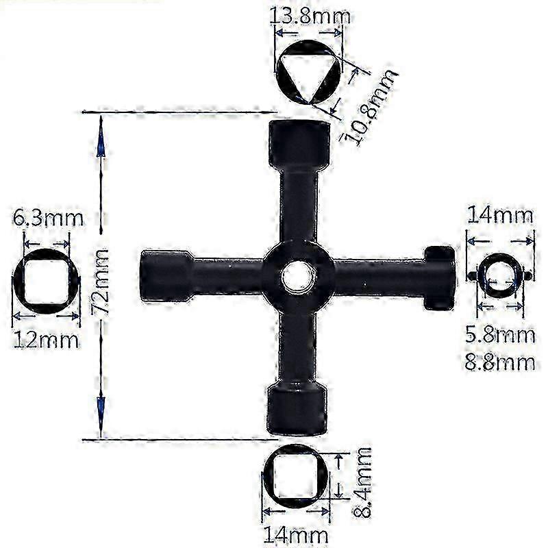 Universal key compatible with technical cabinet